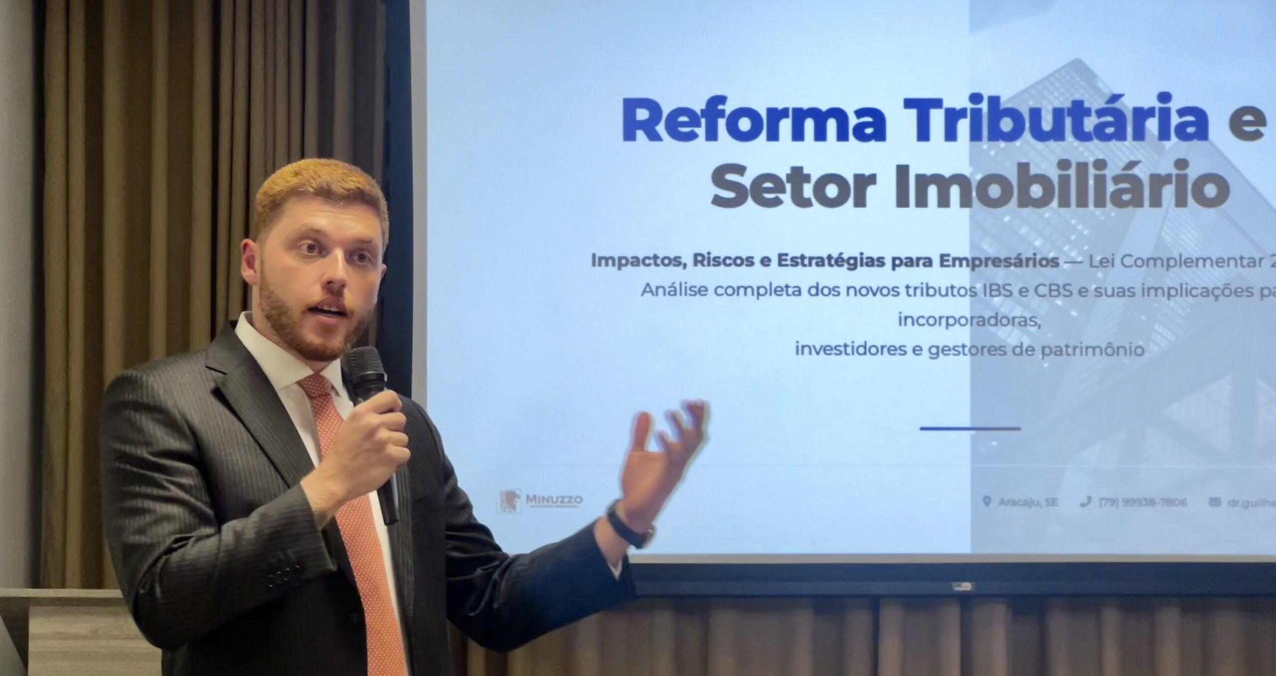 Guilherme Minuzzo ministra palestra sobre riscos e oportunidades da reforma tributária no mercado imobiliário